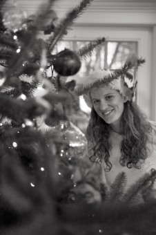 Francesca trimming a tree