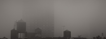 Rooftops in the fog