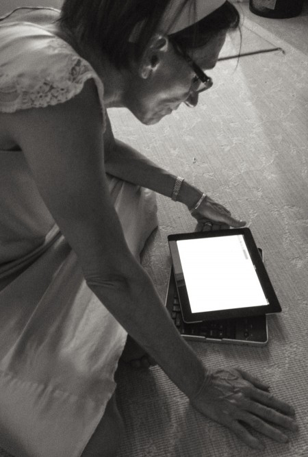 Maria checks her e-mail